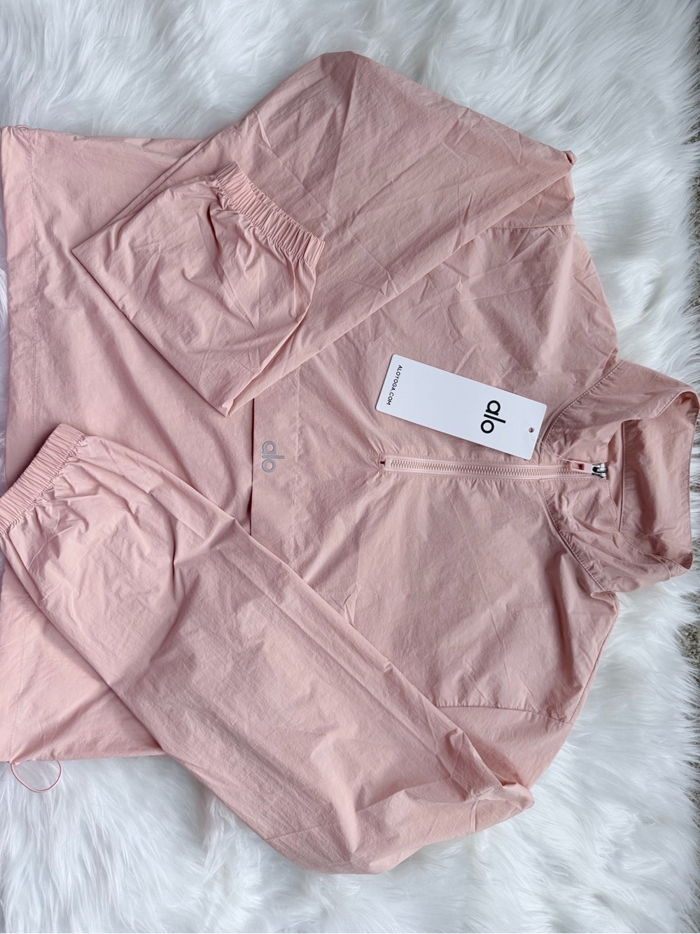 ALO Yoga Blush Pink Wind Breaker Jacket